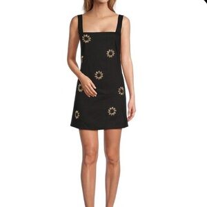 Antonio melani black linen shell mini dress